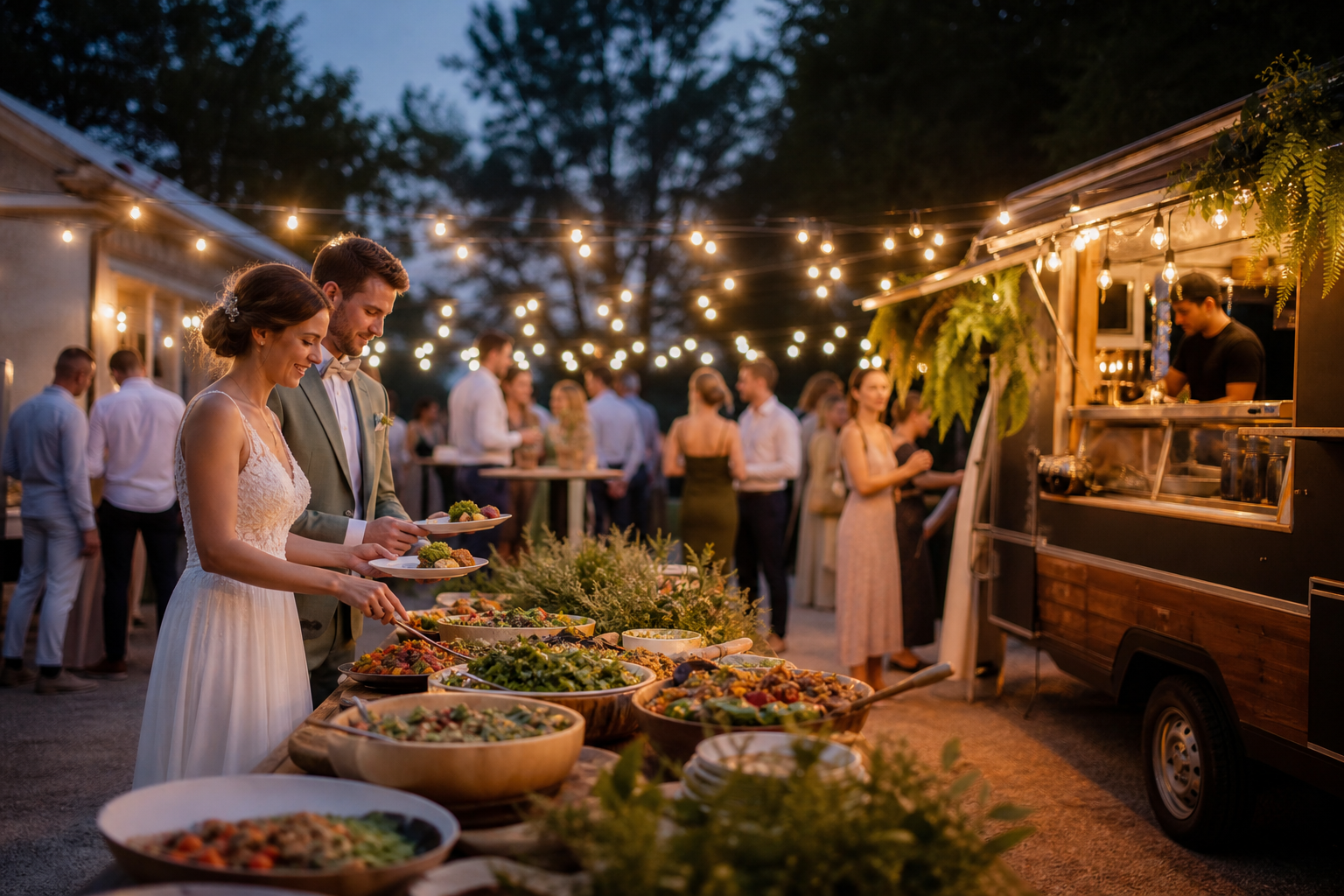 Bruiloftsdiner tips: diner, buffet of food trucks — wat werkt het best?